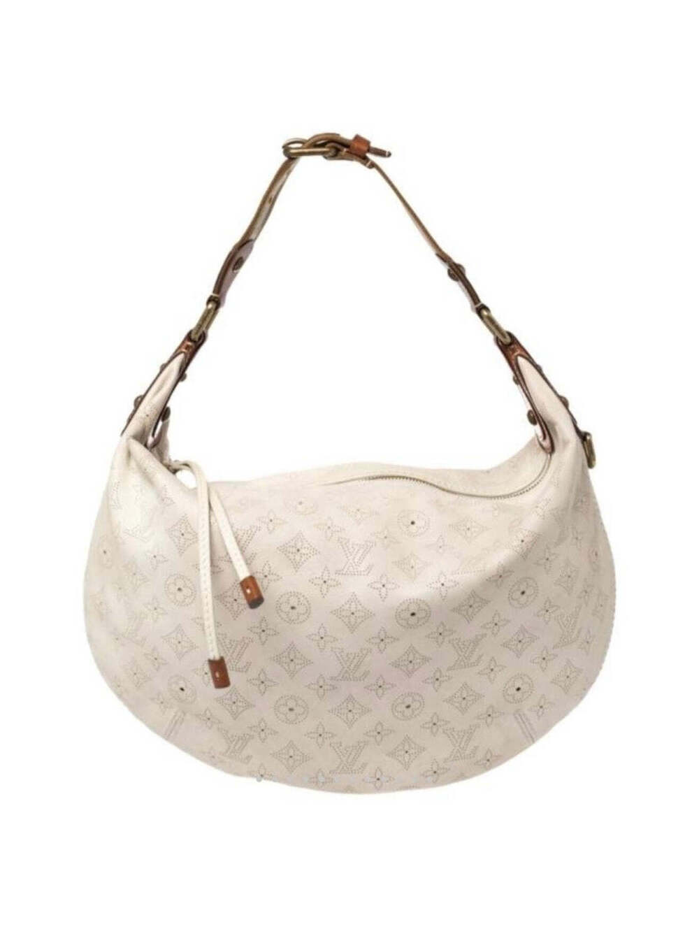 LOUIS VUITTON LV Mahina Leather Onatah GM hobo bag Monogram in Cream